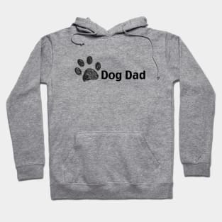 Doodle black paw print. Dog Dad text Hoodie